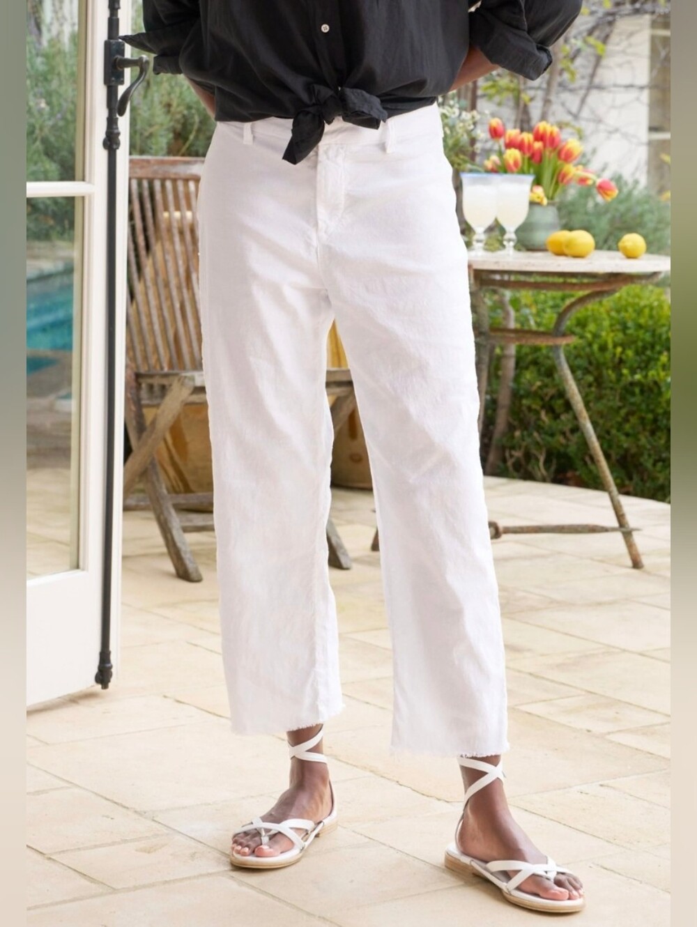 Frank & Eileen Kinsale Italian Linen White Chino Pants 4
